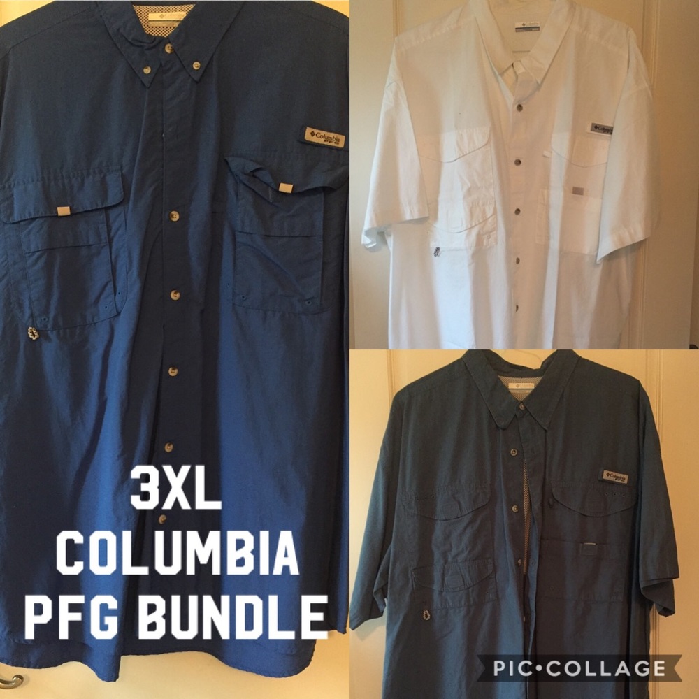 Columbia 3XL PFG fishing shirt bundle
